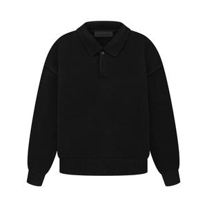 Поло Fear of God Essentials Kids Knit Polo 'Черный джет'