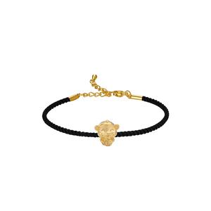 [СПЕЦИАЛЬНОЕ] LITZ 999 (24K) Золотая обезьяна по знаку зодиака с браслетом-веревкой EPC1157-B-B (0.25г+/-)