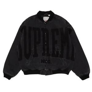 Джинсовые куртки Supreme Washed Knockout Denim Varsity Jacket 'Мытый черный'