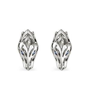 Серебряные серьги Naga с сапфирами