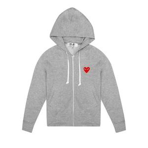 Толстовки на молнии Comme des Garçons Play Zip Up Hoodie With Red Heart 'Grey'