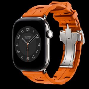 Apple Watch Hermès Series 12 46 мм, GPS + Cellular, титан, Silver, ремешок Orange Kilim Single Tour