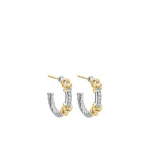 Серьги-кольца Petite Helena Wrap из желтого золота и серебра с бриллиантами