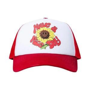 Кепки-дальнобойщики Market Smiley Sunflower Trucker Hat «Red/White»