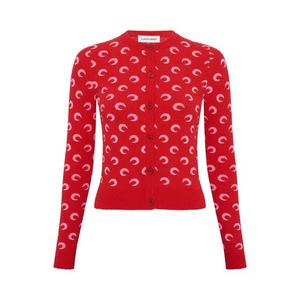 Кардиганы Marine Serre Moon Jacquard Bouclette Long-Sleeve Cardigan 'Red/Pink'
