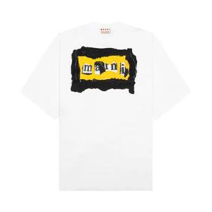 Футболки с коротким рукавом Marni Logo Printed Crewneck T-Shirt 'Лилейно-белый'