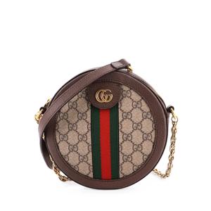Мини-сумка через плечо Ophidia Round Shoulder Bag GG Coated Canvas