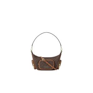 Michael Kors Merritt Маленькая сумка через плечо Signature Logo Конвертируемая Коричневая 35R6G0WC1B