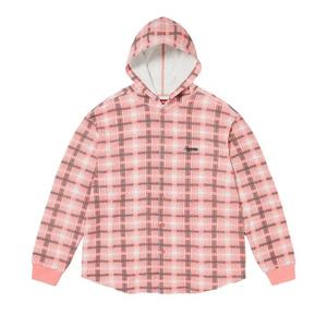 Рубашки на пуговицах Supreme Hooded Plaid Knit Shirt 'Pink'