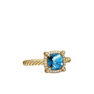 Кольцо Petite Chatelaine из желтого золота с топазом и бриллиантами (7 мм)