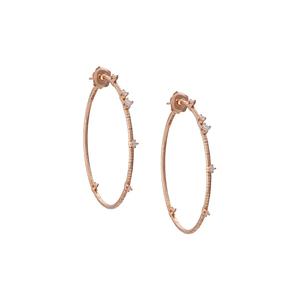 Серьги-кольца из розового золота с бриллиантами