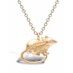 Колье Zodiac Rat из желтого золота с бриллиантами
