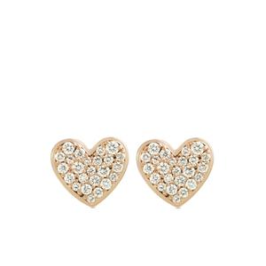 Серьги Caviar Heart из розового золота с бриллиантами