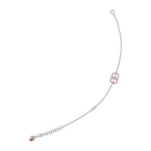 TOMEI Браслет с бриллиантами, белое+розовое золото 585/14K