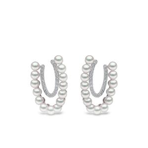 Серьги Sleek из белого золота с жемчугом и бриллиантами