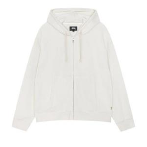 Толстовки на молнии Stussy Double Layer Waffle Zip Hoodie 'Off White'
