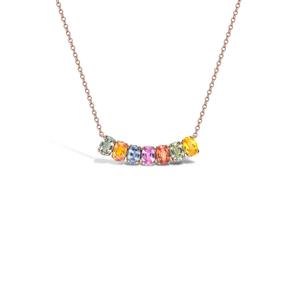 Колье Rainbow Fancy из розового золота с сапфирами