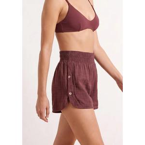 Коричневые плетеные мини-шорты для пляжа с аксессуарами Tbess26Sr11
