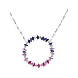 Серебряное колье Rainbow Veto Scarlet с камнями