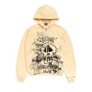 Толстовки на молнии Stussy Skulls Zip Hoodie Pigment Dyed 'Gold'