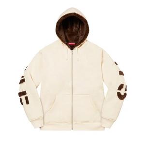 Толстовки на молнии Supreme Faux Fur Lined Zip Up Hooded Sweatshirt 'Натуральный'