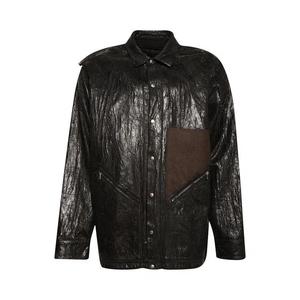 Джинсовые куртки Rick Owens Distressed Denim Jacket 'Черный/Коричневый/Черный'