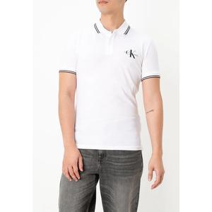 Узкое поло с монограммой и контрастной отделкой - Calvin Klein Jeans