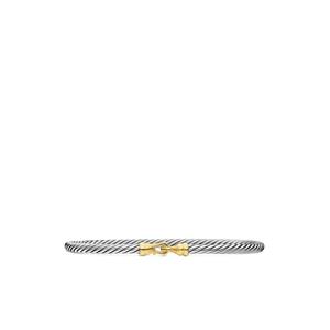 Браслет Buckle Classic Cable из серебра и желтого золота (3 мм)