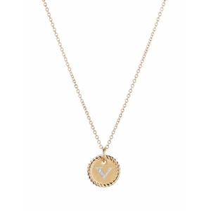 Колье V Initial Charm из желтого золота с бриллиантами