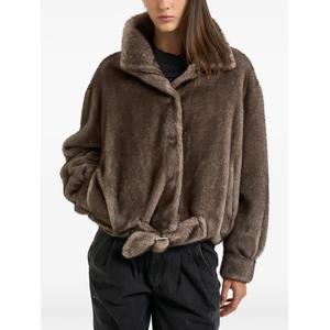 Куртка из искусственного меха с поясом
