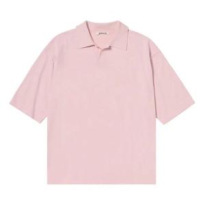 Поло Auralee High Gauge Tussah Silk Knit Skipper Polo 'Светло-розовый'