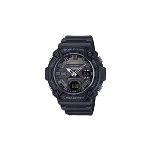 AEQ-120W-1BV Мужские аналогово-цифровые часы, черный ремешок из смолы