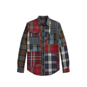 Клетчатая рубашка оксфорд Classic Fit в технике пэчворк