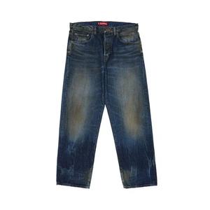 Джинсы Supreme Distressed Loose Fit Selvedge Jean «Washed Blue»