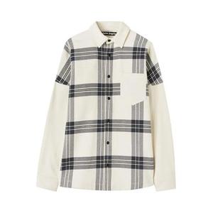 Овершоты Palm Angels Рубашка-овершот с логотипом в клетку 'Off White/Антрацит'