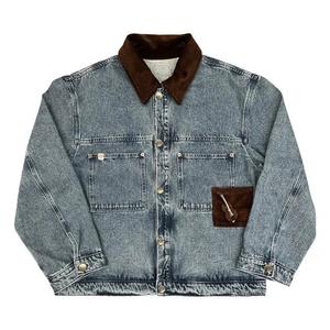 Джинсовые куртки Charles Jeffrey Loverboy Denim Jacket With Corduroy Collar 'Вымытый деним'