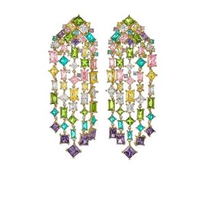 Золотые серьги Cascade с камнями