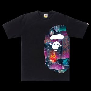 Футболки BAPE Neon Tokyo Side Big Ape Head Tee 'Black'