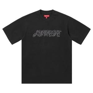 Футболки с коротким рукавом Supreme Raised Script Short-Sleeve Top 'Black'
