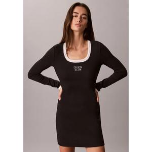 Цветной блок платье-футболка из ребристой ткани - Calvin Klein Jeans