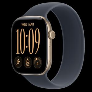 Apple Watch Series 12 46 мм, GPS, алюминий, Light Gold, ремешок Navy Blue Solo Loop