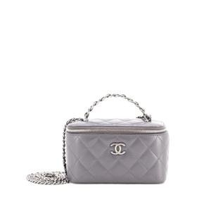 Маленькая сумка через плечо Top Handle Vanity Case with Chain Quilted Lambskin with Crystals