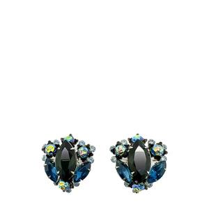 Винтажные серьги Judy Lea Black & Navy Navette 1950-х