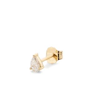 Серьга из жёлтого золота 18K с бриллиантом грушевидной формы
