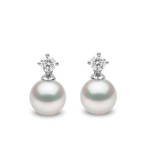 Серьги-гвоздики Classic Akoya из белого золота с жемчугом