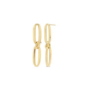 Серьги Knot Link из желтого золота