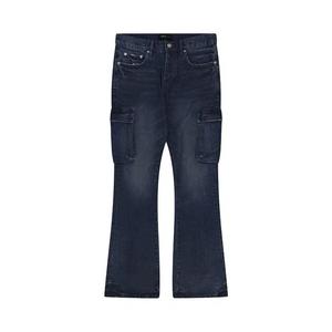 PURPLE BRAND Карго Винтажные покрытые расклешенные джинсы 'Dark Indigo'