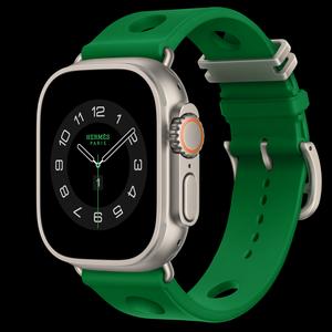 Apple Watch Hermès Ultra 4 49 мм, GPS + Cellular, титан, Natural, ремешок Vert Vertigo Scub’H Diving