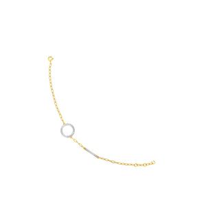 TOMEI Dual-Tone Браслет с кругом и стержнем, Желтое золото 916/22K
