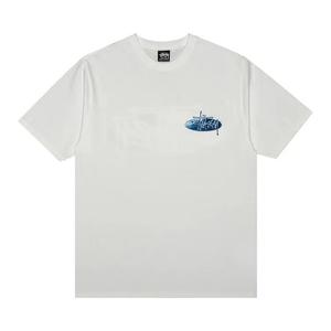 Футболка с коротким рукавом Stussy Wave Oval Tee 'Белый'